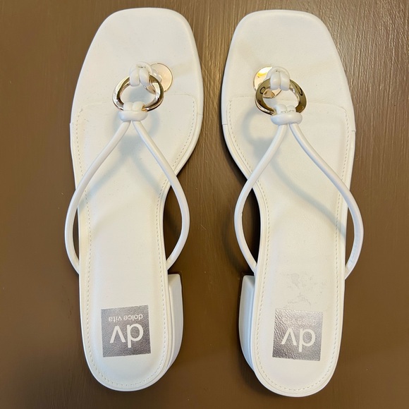 DV by Dolce Vita Ivory Sandals with Gold Accents - Picture 1 of 4